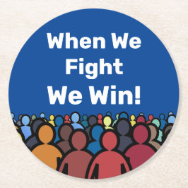 Als we vechten winnen we Harris Walz Ronde Kartonnen Onderzetter