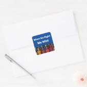 Als we vechten winnen we Harris Walz Vierkante Sticker (Envelop)