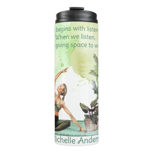 Als we Waterverf Yoga Travel Mug horen Thermosbeker (Voorkant)