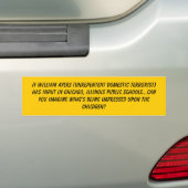 Als William Ayers (Onbetrouwbaar binnenlands terro Bumpersticker (Op auto)