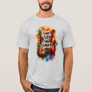 Als woorden falen spreekt muziek – Gitaar & Viool T-shirt