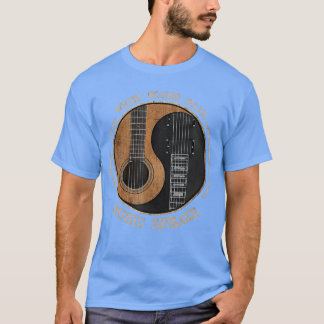 Als woorden falen spreekt muziek Ying Yang gitaar  T-shirt