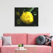 Als zacht licht op een gele roos canvas afdruk (Insitu (Woonkamer))