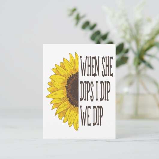 Als ze me dipt, dan dip ik... briefkaart (Staand voorkant)