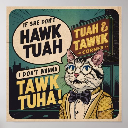  als ze niet Hawk Tuah Ik wil niet Tawk Poster (Voorkant)