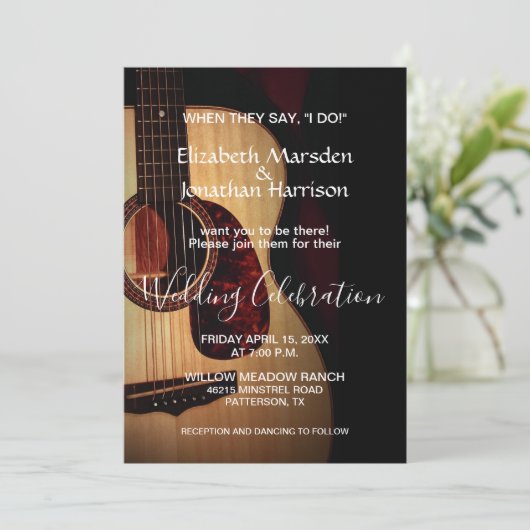 Als ze zeggen dat ik gitaarland huwelijk doe kaart (Staand voorkant)