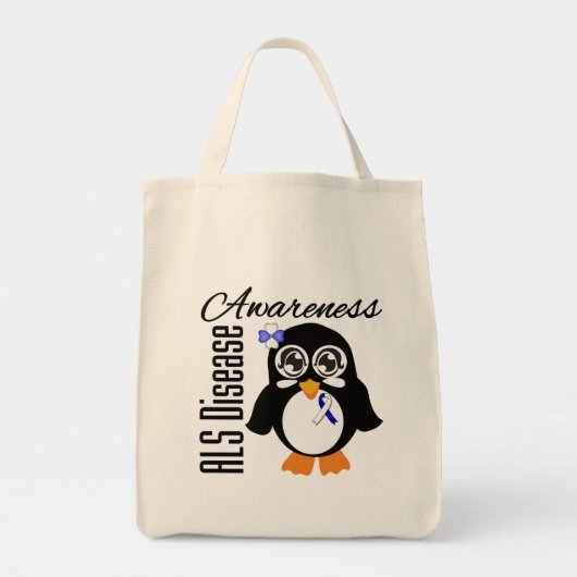 ALS Ziektebewustzijn Penguin Tote Bag (Voorkant)