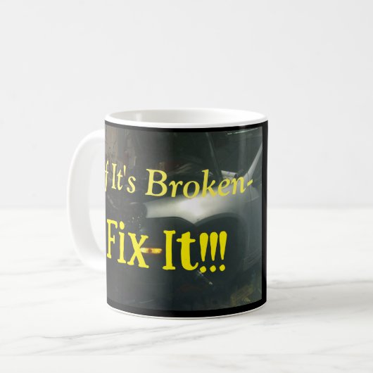 ALS ZIJN GEBROKEN -FIX IT KOFFIE MOK (Voorkant links)
