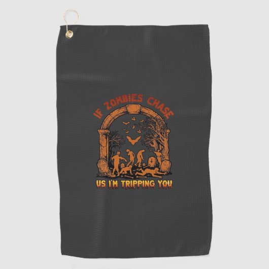 Als zombies ons achterna komen ik struikel jij ker golfhanddoek (Voorkant)