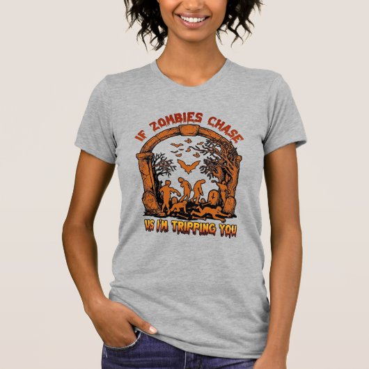 Als zombies ons achterna komen ik struikel jij ker t-shirt (Voorkant)