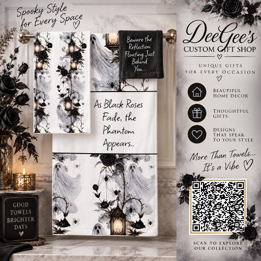 Als Zwarte Rozen Vervagen Geest Handdoek Set