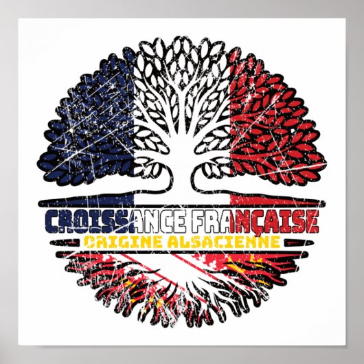 Alsace Alsatian French France Tree Roots Flag Poster (Voorkant)