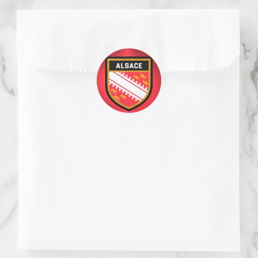 Alsace Flag Ronde Sticker (Tas)