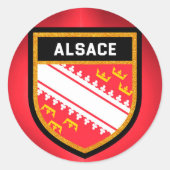 Alsace Flag Ronde Sticker (Voorkant)