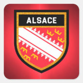 Alsace Flag Vierkante Sticker (Voorkant)