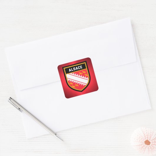 Alsace Flag Vierkante Sticker (Envelop)