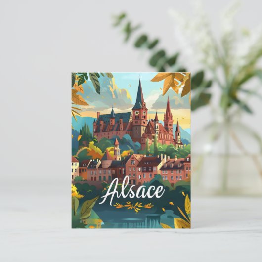 Alsace France Briefkaart (Staand voorkant)