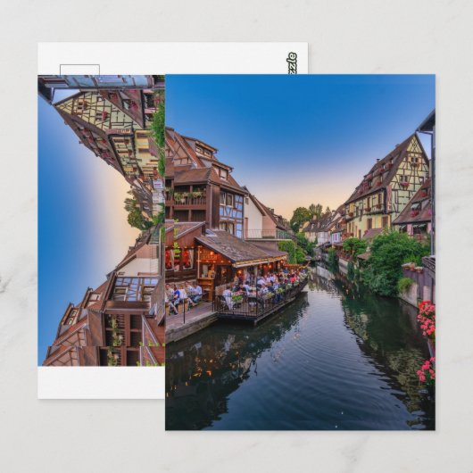 Alsace France Flower Water Canal Briefkaart (Voorkant / Achterkant)