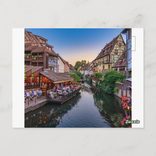 Alsace France Flower Water Canal Briefkaart (Achterkant)