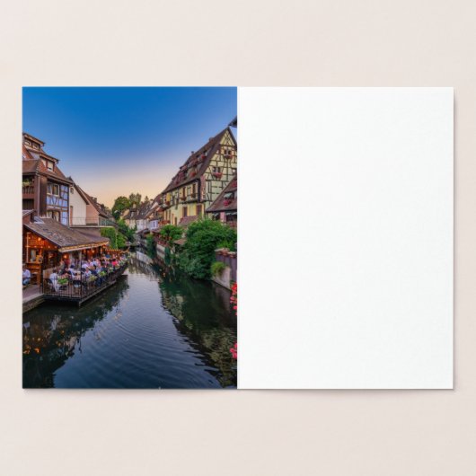 Alsace France Flower Water Canal Folie Kaarten (Binnen)