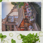 Alsace France Flower Water Canal Theedoek (Gevouwen)