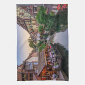 Alsace France Flower Water Canal Theedoek (Verticaal)