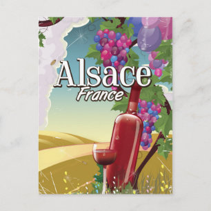 Alsace France lazy namiddagwijn poster Briefkaart