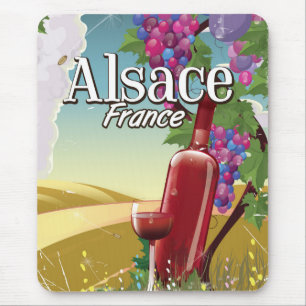 Alsace France lazy namiddagwijn poster Muismat