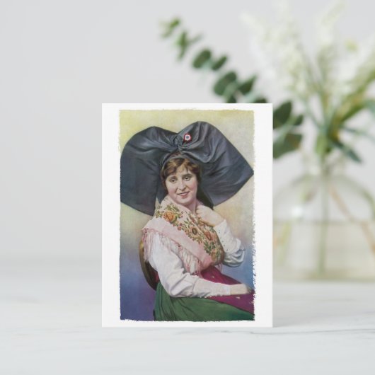 Alsace Girl Briefkaart (Staand voorkant)