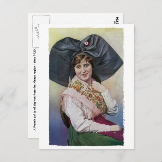 Alsace Girl Briefkaart (Voorkant / Achterkant)