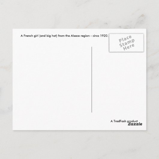 Alsace Girl Briefkaart (Achterkant)