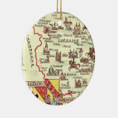 Alsace Lorraine France  Illustrated Map  Keramisch Ornament (Rechts)