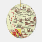 Alsace Lorraine France  Illustrated Map  Keramisch Ornament (Links)