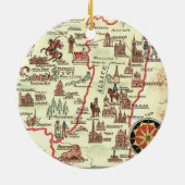 Alsace Lorraine France  Illustrated Map  Keramisch Ornament (Achterkant)