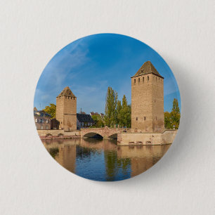 Alsace Strasbourg Henry Tower Pont Envelopes Ronde Button 5,7 Cm