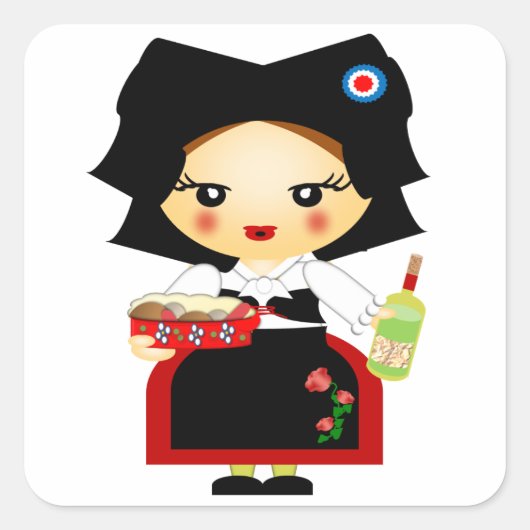 Alsace Vierkante Sticker (Voorkant)