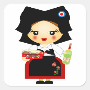 Alsace Vierkante Sticker