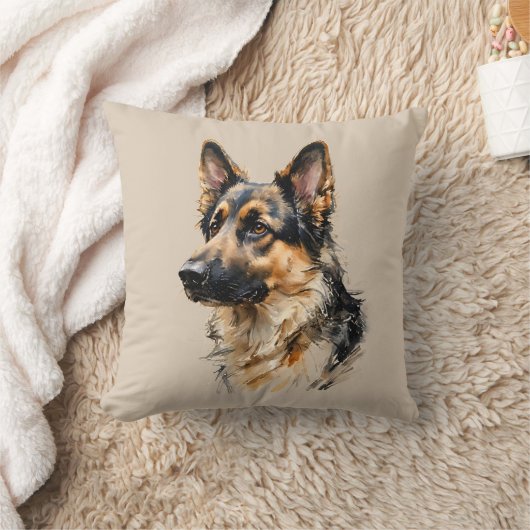 Alsation German Shepard Dog Art Cushion Kussen (Deken)