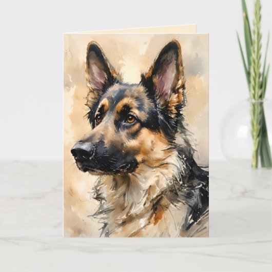 Alsation German Shepard Dog Art Design Card Kaart (Voorkant)