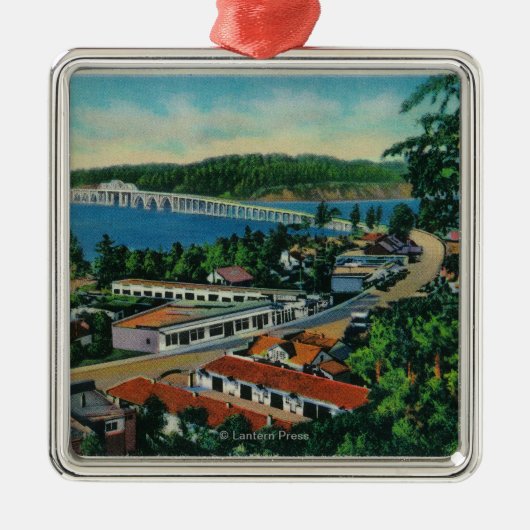 Alsea Bay Bridge in Waldport, Oregon Metalen Ornament (Voorkant)