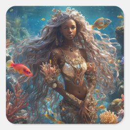 Alsea - Zeemeermin Series Art Collectie Vierkante Sticker