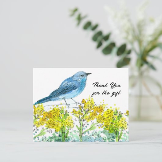 Alsem Bedankt voor Geschenk Blauw vogeltje (Staand voorkant)