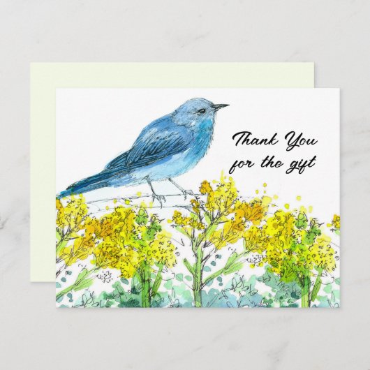 Alsem Bedankt voor Geschenk Blauw vogeltje (Voorkant / Achterkant)