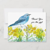 Alsem Dank je voor geschenk Blauwe Vogel Bedankkaart (Voorkant)