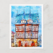 Alsfeld Hessen Duitsland Travel Place Waterverf Briefkaart (Voorkant)