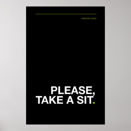 ALSJEBAELIEFT, NEEM PLAATS – Grappige Badkamer Pos Poster