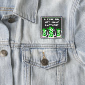 Alsjeblieft, Beer me, Mokken van Shamrocks. Vierkante Button 5,1 Cm (In situ)