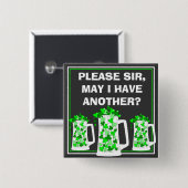 Alsjeblieft, Beer me, Mokken van Shamrocks. Vierkante Button 5,1 Cm (Voorkant /achterkant)