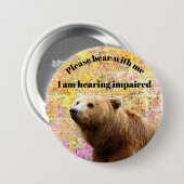 Alsjeblieft beer met mij. Ik hoor slecht Ronde Button 7,6 Cm (Voorkant /achterkant)