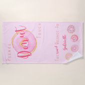 Alsjeblieft Donut Touch - Jouw naam - Funny Pink D Strandlaken (Voorkant)